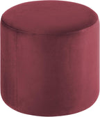 Studio Living® 19” Wentworth Ottoman Round Soft Velvet Bench, Stationary Ottomans, Backless Chair, Footrest for Living Room, Footstool Office, Bedroom, Padded Seat, Plum