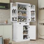 ARTPOWER 72" Pantry Storage Cabinet with Door Shelves | Tall Wooden Kitchen Cupboard with Drawer, Food Pantry Cabinet with Shelves for Dining Room,Living Room, White