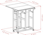 Winsome Suzanne Kitchen Table Set with Stools, Coffee, 33" | Convenient Sturdy Mobile Kitchen & Dining Room Table & Chairs with Storage for Small Spaces, Dorms, Apartments