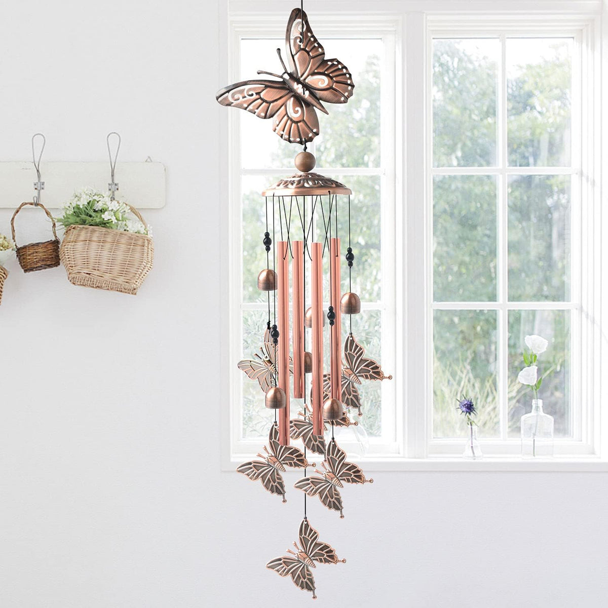 Butterfly Wind Chimes, Gift for Grandma,Birthday Gifts for mom for Daughter,Friend Gift, Aunt, Women,Gardening Decoration for Mother's Day,Christmas, Thanksgiving, Father's Day, Birthday