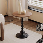 Vintage Round Side Table Small Space End Table for Couch Living Room Stable Metal Base Coffee Table Irregular Nightstand