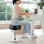 SUPER DEAL Vanity Stools for Makeup, Vanity Ottoman Chair with Adjustable Height and 360° Swivel for Makeup Room Bedroom Living Room, Black
