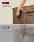 VASAGLE Storage Chest, 39.4 Inches Width Bench with 2 Safety Hinges | Farmhouse Style, for Entryway, Bedroom, Living Room, Honey Brown, SOFIE Collection ULSB061K01
