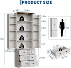 72'' Tall Kitchen Pantry Cabinet, Freestanding Tall Cupboard Storage Cabinet with 2 Barn Doors & 3 Drawers, Adjustable Shelves, Large Farmhouse Pantries for Living Room, Dining Room