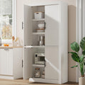 70.45'' Multi-Use Farmhouse Pantry: Kitchen Pantry Cabinet with 4-Door, Adjustable Shelves, Anti-Tip for Kitchen, Dining, Office