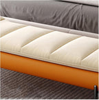 Modern Leathers End of Bed Bench for Bedroom,Upholstered Storage Ottoman Entryway with for Living Room Entryway(Orange,180 * 50 * 42cm)