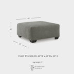 Signature Design by Ashley Revenna Casual Square Upholstered Oversized Accent Ottoman, Gray