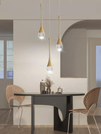 3-Light Gold Chandelier with Dimmable Ceiling Light Crystal Pendant Light for Kitchen Island, Dining Room, Living Room, Entry Hallway