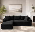 108" Modular Sectional Cloud Couch for Living Room Deep Seat L Shapes Couch with Oversized Chaise Lounge, Comfy Memory Foam Flannel Fabric Sofa for Bedroom Apartment, No Assembly Required