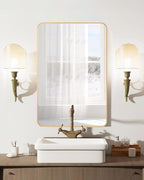 Gold Bathroom Mirror,Rectangle 20 x 30 Inch Vanity Wall Mirror,Modern Mirror for Wall Decoration,Decorative Rectangular Mirror for Bedroom Living Room Entryway