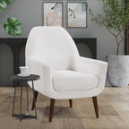 Ranlo Modern Round Accent Table with Geometric Metal Legs in Black Finish