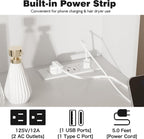 YESHOMY Vanity Desk with Mirror, Outlet, 10 Lights & 7 Drawers,White