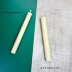 Pack of 4 Beeswax Taper Candles Hand Rolled - Dripless - Organic Natural Scent - 8 Inch in Off White