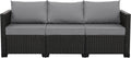 Rattan Star Patio Furniture Outdoor Couch Wicker Outdoor Furniture Patio Couch Deep Seat Sofa High Backrest with Waterproof Cover and Non-Slip Cushions, Grey