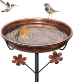 Metal Bird Bath for Outside, Freestanding Birdbaths Bowl Outdoor with Iron Stake, Vintage Spa Birdfeeder Feeder Bowl for Garden Patio Yard Lawn Decor, Easy to Clean
