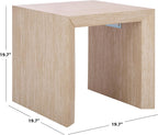 SAFAVIEH Home Collection - Woodrow Square Accent Table, Neutral Beige Faux Travertine Veneer (ACC7006B)