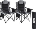 Aohanoi Camping Chairs for Heavy People,Folding Lawn Chairs for Outside Heavy Duty,Outdoor Oversized Chairs for Adult with Cup Holder and Large Cooler Bag,Beach Camp Chairs Supports up to 500lbs