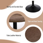 Swivel Bar Stools Set 4, Adjustable Height Suede-Like Leather Brown | Counter Height Stools with Back, Tall Armless Modern Bar Chair for Kichen Island, Height Adjust 22.4"-30.1", 360° Swivel