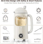 6-in-1 Upgraded 34oz Nut Milk Maker Machine with 8 Stainless Steel Blades, Automatic Plant-Based Milk Maker for Homemade Soy, Almond, Oat, Shakes & More, Keep Warm, Delay Start & Self-Cleaning