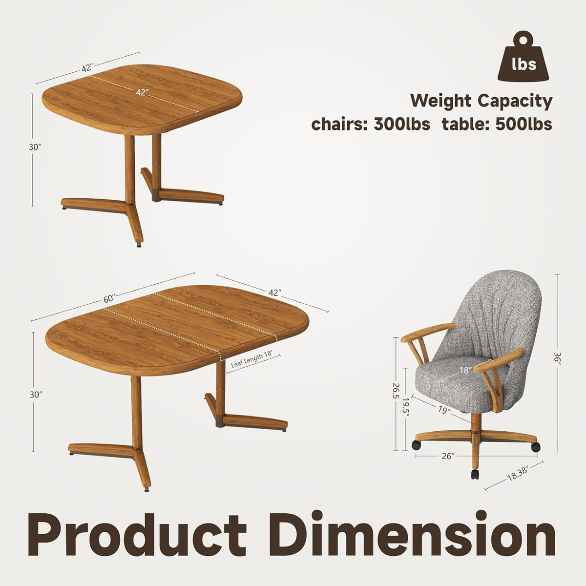 Chromcraft 5-Piece Table Set for 4 Expandable Table with 4 Chairs Table and Chairs Set Kitchen Room Furniture