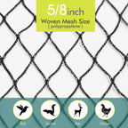 Bird Netting for Garden, Fetanten 7.5 x 65 FT Netting for Garden Protection Vegetables Fruit Trees Blueberry from Birds Deer Poultry, Heavy Duty Woven Mesh Net Animal Fencing with Ties and Staples