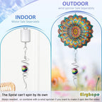 Gazing Ball Spiral Tail, Wind Spinner Stabilizer with Multi Color Sphere & Swivel Hook, Sun Catcher 11" Tail and 2" Stainless Steel Orb, Indoor Outdoor Garden Decor, Creative Gifts 13 inch