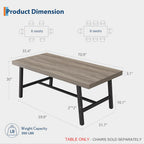 GarveeHome Industrial Dining Table for 6-8 People, 70.87" Long Kitchen Table with Sturdy Metal Frame, Rectangular Counter for Dinner, Kitchen, Dining Room (Grey Walnut, 71" Non-extendable)