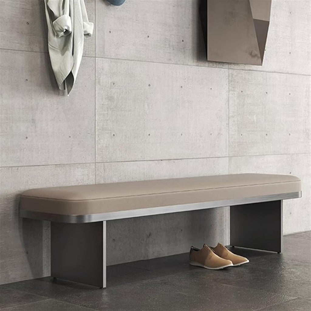 Modern Stainless Steel Footstool Household Sofa Bedside Stool Dining Chair High-Grade Shoeshine Bench Long Entryway(120 * 40 * 40cm)