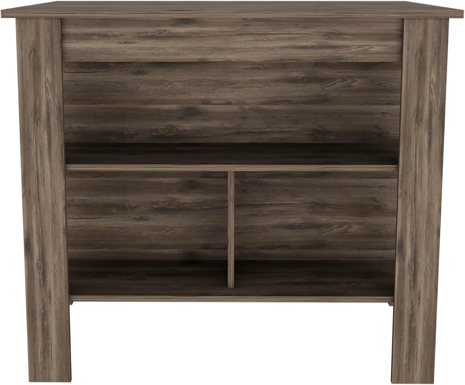 Kitchen Island with Four Legs and Three Shelves - Dark Brown | Three shelves and four legs for stable support and ample storage