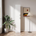 Freestanding Cabinet with Inadjustable Shelves and Two Doors for Kitchen, Dining Room, White