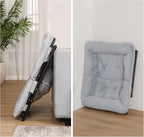 Comfy Saucer Chair for Adults, Set of 2, Soft Faux Fur Bedroom Chair, Accent Dorm Chairs, Flexible Living Room Reading Chairs, Oversized Folding Seat for Teens, X-Large, Grey