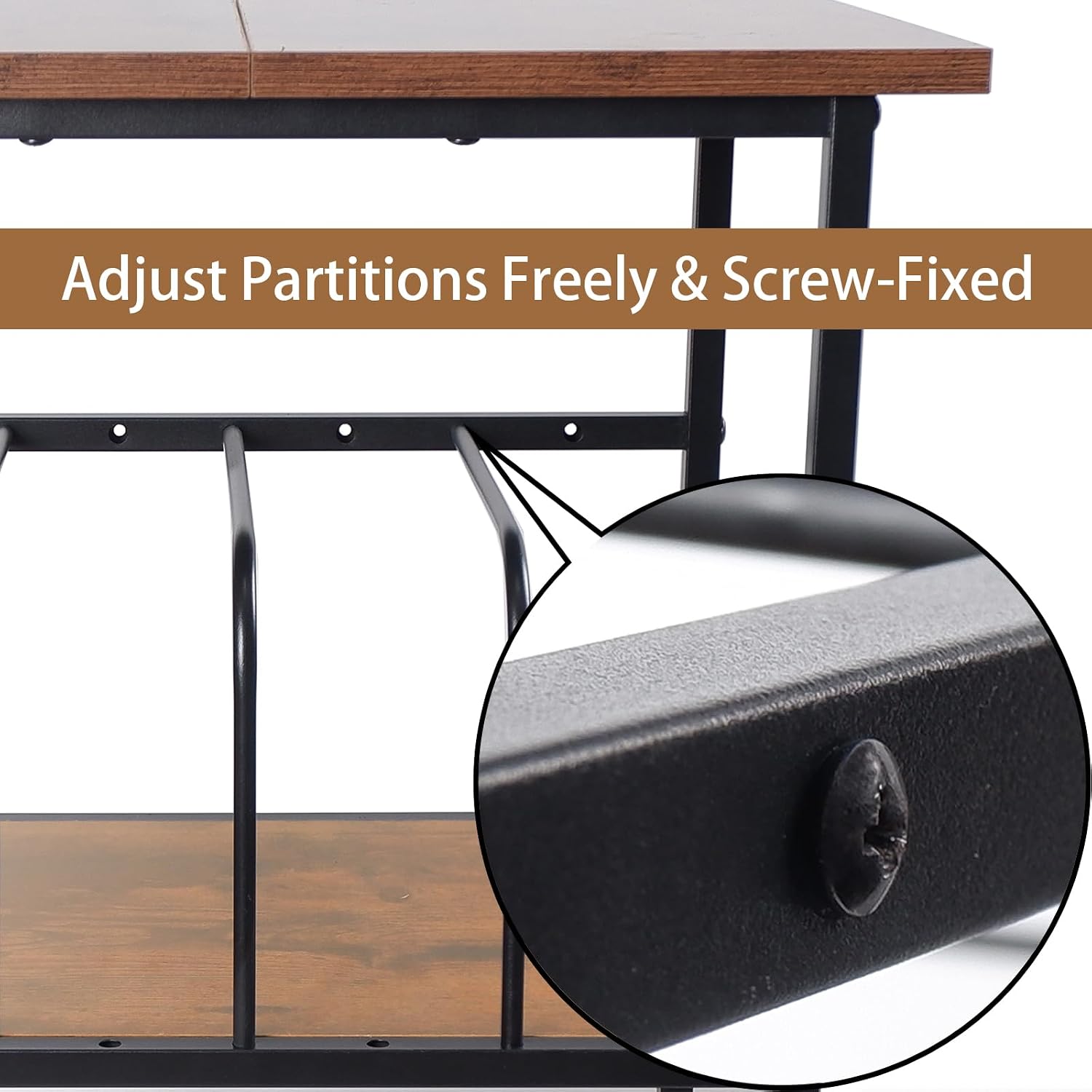 Record Player Stand with 4 Adjustable Dividers, Vinyl Record Storage Holds 200 LPs, 3 Layer End Table, Multi-Functional Record Player Table for Home, Rustic Brown