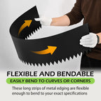 6PCS Galvanized Steel Landscape Edging Kit, 40" L x 12.5" H (20ft Total) Steel Landscape Lawn Edging for Lawn Yard, Coated Bendable Metal Strips, No-Dig Hammer-in Edging Border w/7Clips