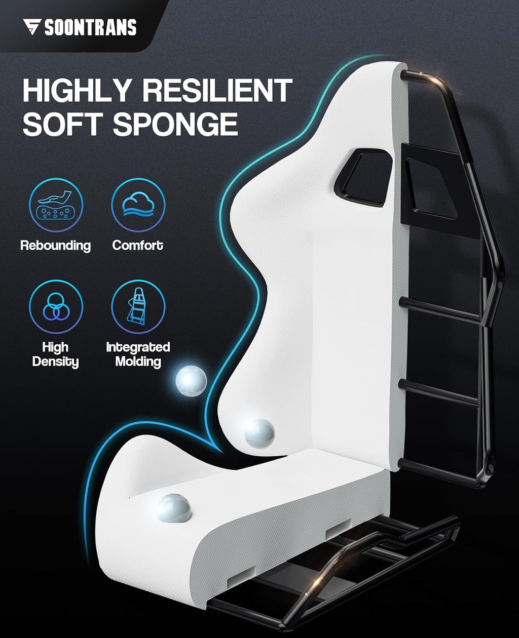 Soontrans Green Gaming Chair with Footrest,Racing Gaming Chair,Computer Gamer Chair,Ergonomic Game Chair with Adjustable Headrest and Lumbar Support(Jungle Green)