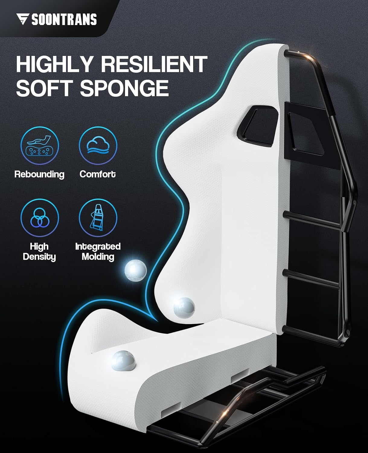 Soontrans Green Gaming Chair with Footrest,Racing Gaming Chair,Computer Gamer Chair,Ergonomic Game Chair with Adjustable Headrest and Lumbar Support(Jungle Green)