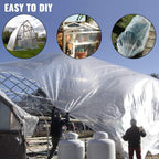 VEVOR Greenhouse Plastic Sheeting 15 x 40 ft, 6 Mil Thickness UV Resistant Clear Polyethylene Film, Hoop Green House Cover for Farms, Agriculture, Garden