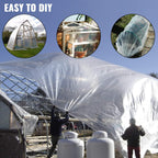 VEVOR Greenhouse Plastic Sheeting 10 x 25 ft, 6 Mil Thickness UV Resistant Clear Polyethylene Film, Hoop Green House Cover for Farms, Agriculture, Garden