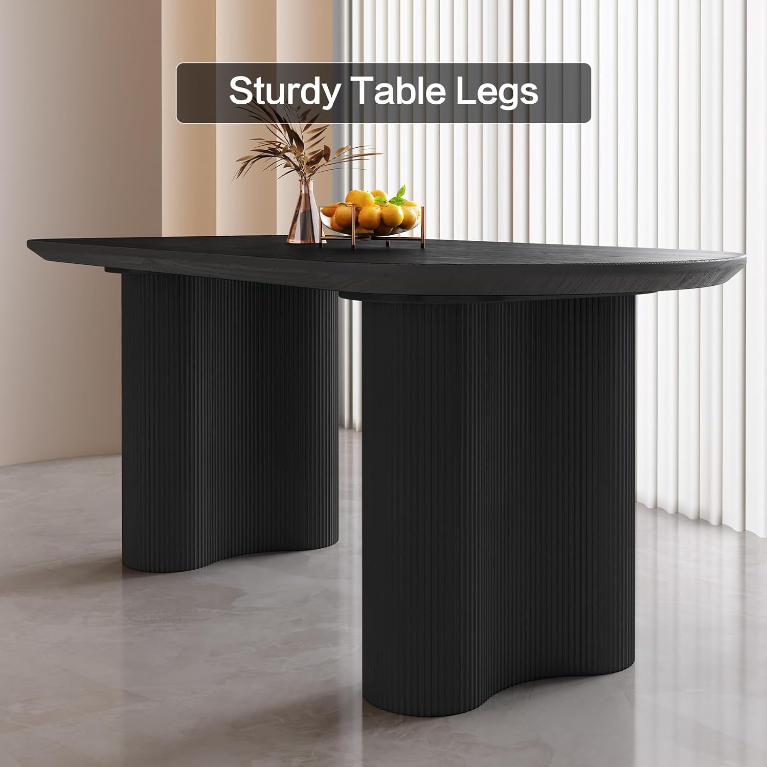Guyii 62.99" Dining Table Set with 4 Chairs, Modern Kitchen Table Set, Indoor Dining Table for Kitchen, Bar, Living Room, Breakfast Nook, Small Space, Black
