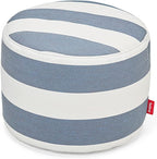 Fatboy Point Outdoor Pouf Ottoman, Stripe Ocean Blue