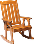 VINGLI Outdoor Rocking Chair, Heavy Duty 600 LBS Wooden Rocker, Teak(1PC) | High & Comfortable Backrest, Weatherproof Patio Rocker with Ergonomic Design, for Patio, Garden, Porch