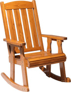 VINGLI Outdoor Rocking Chair, Heavy Duty 600 LBS Wooden Rocker, Teak(1PC) | High & Comfortable Backrest, Weatherproof Patio Rocker with Ergonomic Design, for Patio, Garden, Porch