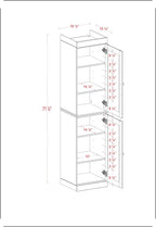 Palace Imports Solid Wood Pantry Cabinet - Tall Narrow Storage Cabinet with Shaker Doors - 16.5" W x 71.5" H - Gray, Kitchen Cupboard, Adjustable Shelves, 100% Eco-Friendly Wood, Modular
