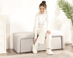 Homebeez 48" Storage Ottoman Bench with Side Opening, Large Ottoman with Storage for Bedroom End of Bed, No Assembly Upholstered Storage Bench & Ottoman Foot Rest for Living Room & Entryway