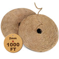 PerkDecor 1000FT Natural Jute Twine String Bulk Hemp Rope Cord for Crafts Gardening Gift Wrapping Wedding Décor Packing Material Burlap Ribbon Christmas Knitting Macrame Decoration (Brown 2mm* 1000ft)