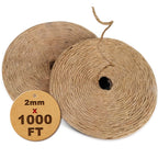 PerkDecor 1000FT Natural Jute Twine String Bulk Hemp Rope Cord for Crafts Gardening Gift Wrapping Wedding Décor Packing Material Burlap Ribbon Christmas Knitting Macrame Decoration (Brown 2mm* 1000ft)