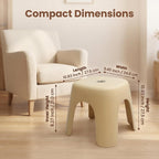 Plastic Step Stool, Heavy-Duty ABS Shower Bath Stool Anti-Slip, Compact Size for Bathroom, Kitchen, Entryway Beige