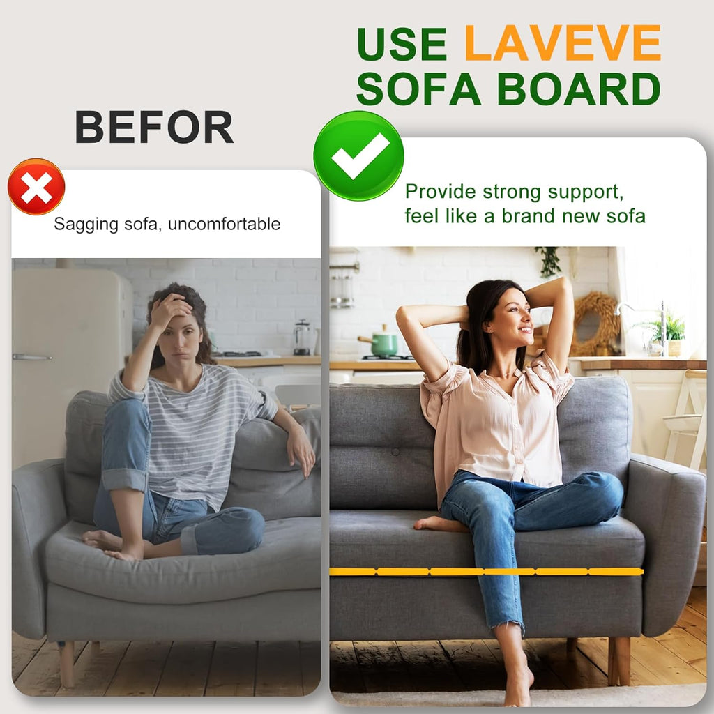 LAVEVE Heavy Duty Couch Cushion Support Board for Sagging Sofa, 21.5''x70'' Extra Thick Solid Wood Under Couch Insert with Anti-Slip Dots, Repair Sagging Spring Sofa and Replace Worn Cushions