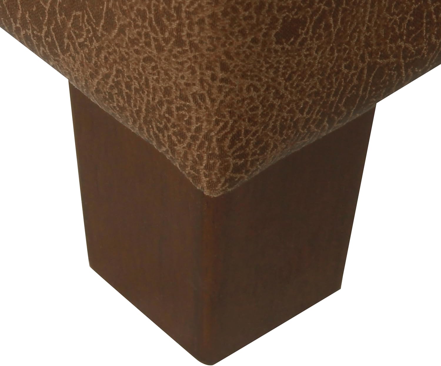 HomePop Square Tufted Storage Ottoman - Distressed Brown Faux Leather Small