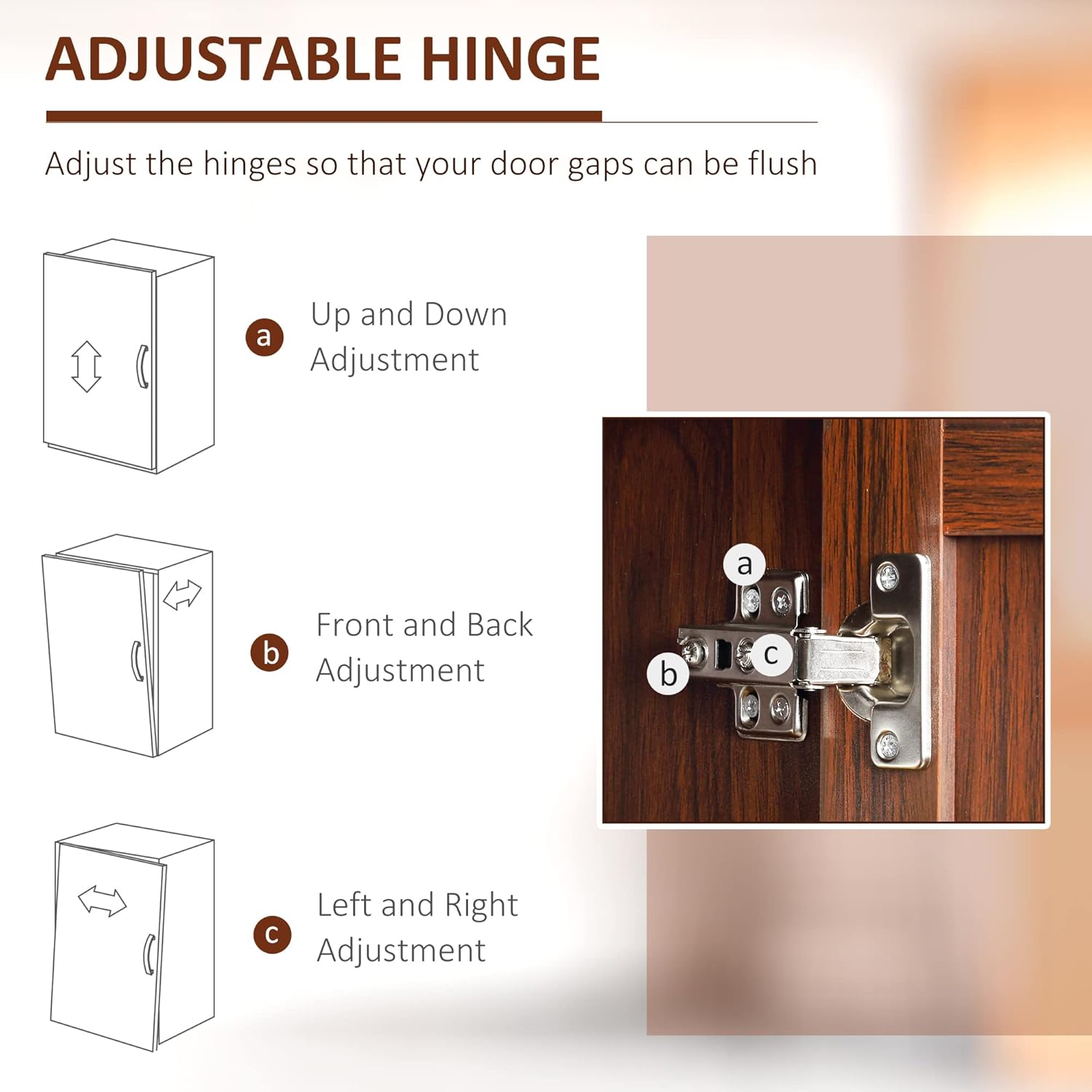 63" 2-Door Kitchen Pantry, Freestanding Storage Cabinet with 5-Tier Shelving and 2 Adjustable Shelves for Dining Room, Brown