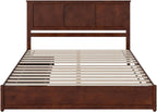 AFI, Felicity King Platform Bed with Panel Footboard & Storage Drawers, Walnut